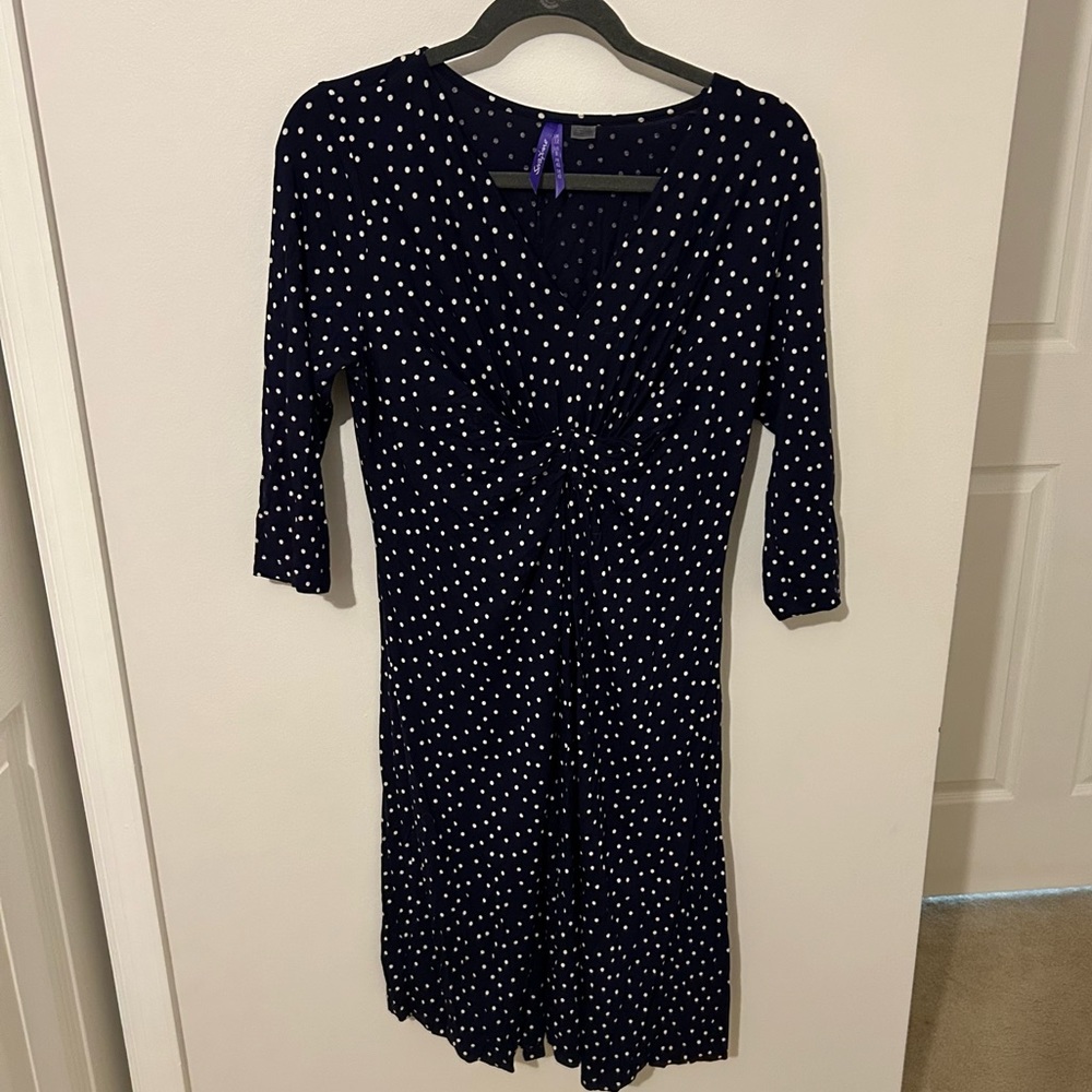 Seraphine Maternity size 8 navy polka dot